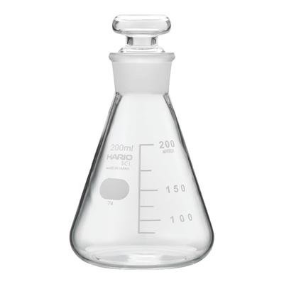 HARIO Stoppered Erlenmeyer 200ml Flask, (TS27) TSF-200-SCI