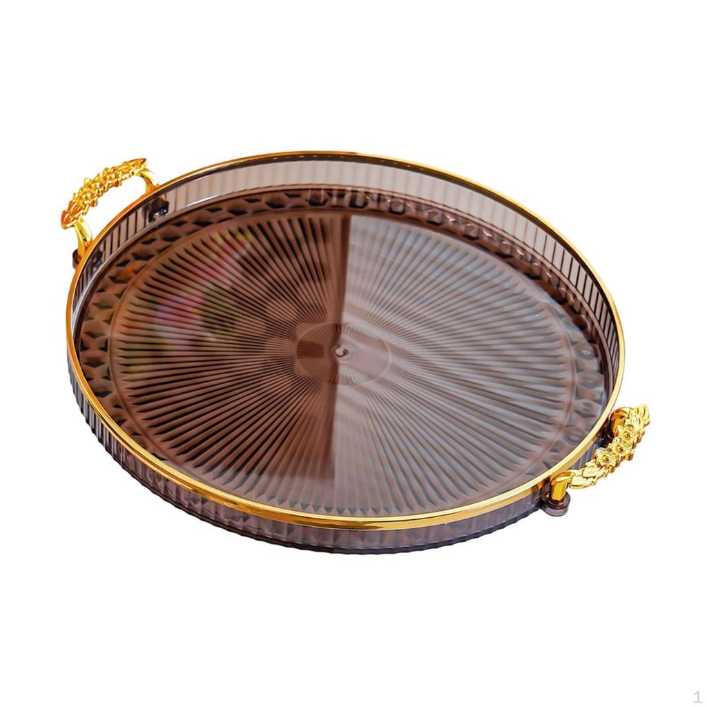 Round Serving Tray Cake Display Plate Multipurpose Snack Storage Holder Fruit Food