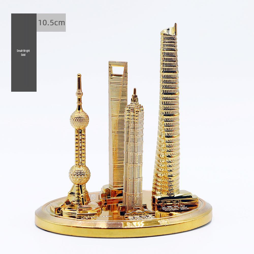 Shanghai Landmark Building Model: Oriental Pearl Tower, World Financial Center, Jin Mao Tower - Metal Creative Handicraft
