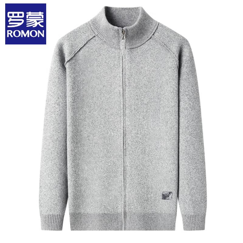 Romon Men's Zipper Knit Cardigan Sweater