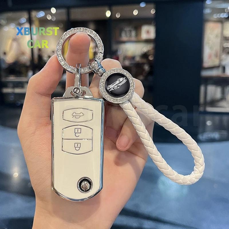 For Mazda 2 3 5 6 CX7 CX9 RX8 MX5 MPV Demio 2 3 Buttons TPU Car Key Case Remote Key Holder Cover Shell Fob Bag Protector