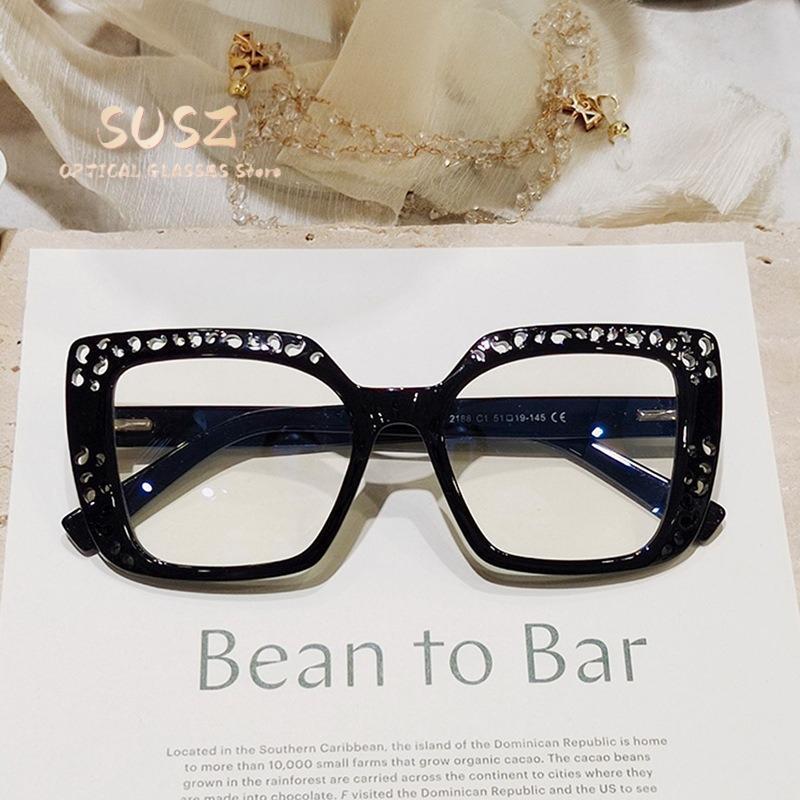 SUSZ  New Fashion Cat Eye Women Anti Blue Light Reading Glasses Myopia Hyperopia Customizable Prescription Progressive Glasses