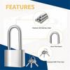 New 2 Sets 5 Inch Padlock Hasp Latch Locks, Stainless Steel Padlock with 1.5inch Long Shackle, Door Lock Latch Silver