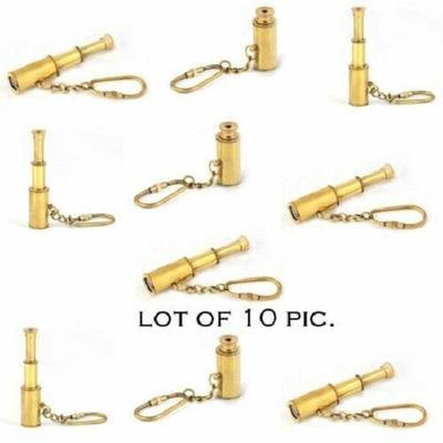 Partij van 10 Stuks Messing Sleutelhanger Telescoop Marine Verrekijker Sleutelhanger Sleutelring