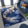 Luxurious Lucky Koi Fish Yin Yang Carp Cartoon Rug for Bedroom Living Room Sofa Home Doormat Decor,Large Kids Non-slip Floor Mat