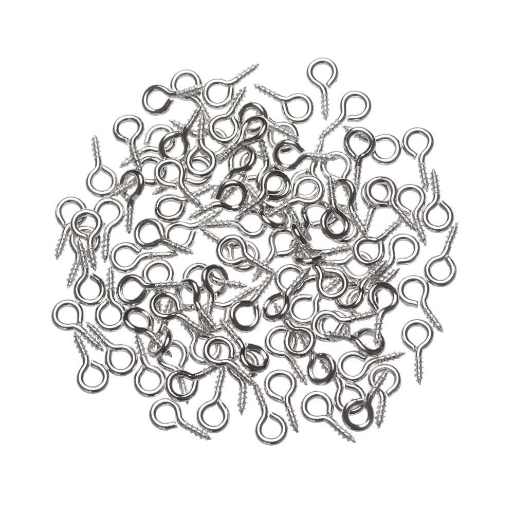 100pcs/pack 4x8 / 5X10mm Beaded Pendant Handmade Threaded Peg DIY Screw Nail Sheep Eyes Nail