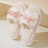 Fashion Summer Linen Women Slippers Cute Cartoon Home Slippers Comfortable Platform Ladies Fashion Bowknot Indoor Slipper Wholesale