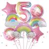 8 Stück Regenbogen Lächeln Wolke Ballon 30 Zoll Farbverlauf Zahlen Folienballons 1-9 Jahre Kinder Geburtstagsparty Dekorationen Baby Jubiläum