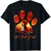 Border Collie It's Fall Y'all Dog Paw Halloween T-Shirt for Men Women Kids