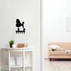 Poodle Key Holder for Wall - Small 6 Inch Wide with 5 Hooks - Iron Crafts Wall-Mounted Coat Rack Organizer Iron Art Décor