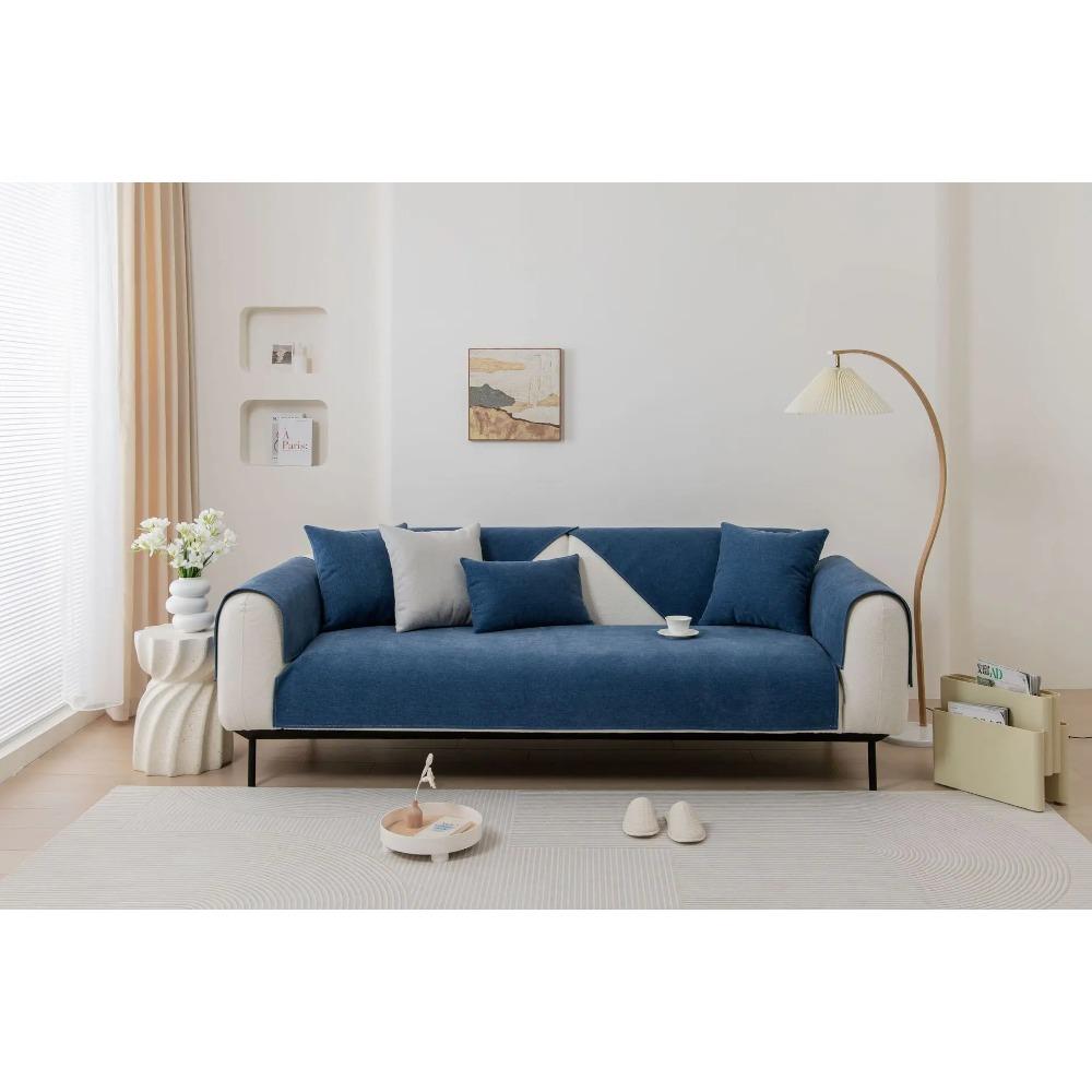 New Cotton Linen Simplicity Sofa Cover Solid Color Four Seasons Universal Sofa Cover Anti Slip Home Sofa Cushion Covers Cloth