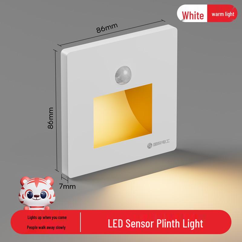 LED Night Light with Motion Sensor, Recessed Floor Lamp & Socket for Staircase, Corridor, Bedside