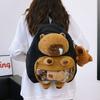 Animal Capybara Shoulder Bag School Bag Cartoon Backpack Portable Capybara Plush Backpack  Outdoor