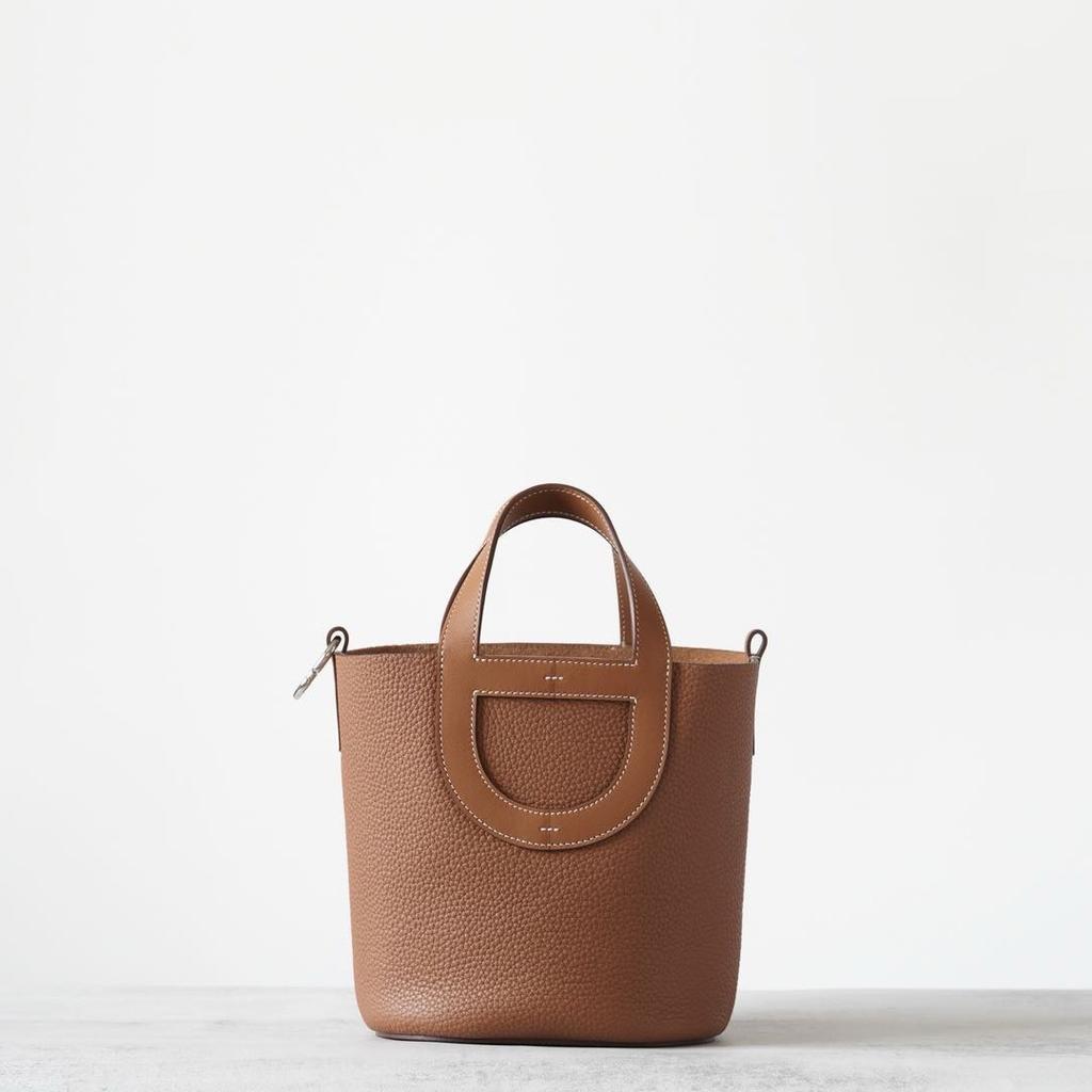 [haute couture] Pig nose vegetable basket bag high texture first layer TC cowhide portable bucket bag fashionable genuine leather women's bag