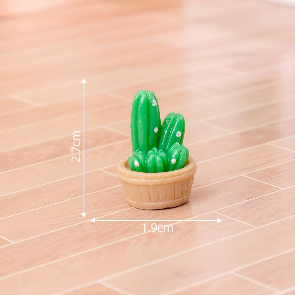 Charming Miniature Resin Cactus For Desk Diy Garden Accessories Cute Plant Decor