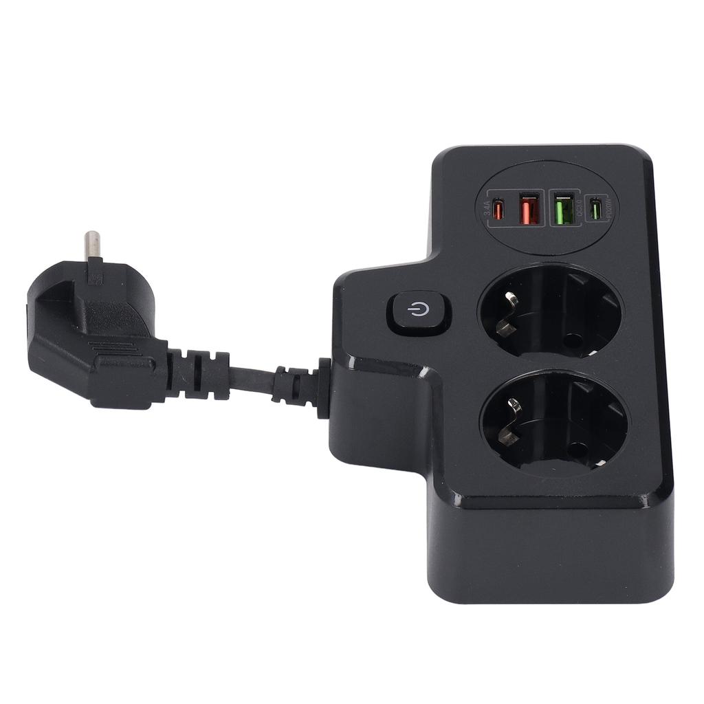 Flat Outlet Extender USB C 2 Prong Short Extension Cord Power Strip Desk Charger 3250W QC3.0 PD20W D