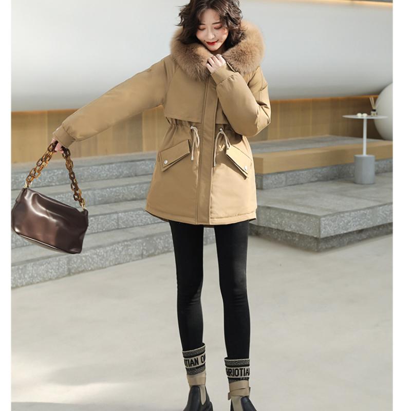 

Женщины Зима С капюшоном Искусственный мех Воротник Drawstring Большой карман Midi Теплое пальто Puffer Куртка Хлопок Мягкая Parkas Верхняя одежда Пальто 6 Цвет