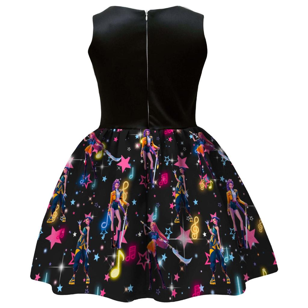 Em estoque: Vestido Formal com Saia e Laço Digital Print The Witcher Girls 94209