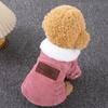 Pet Dog Clothes Dog Jacket Fleece Lining Extra Warm Coat Cat Jacket Dog Denim Jacket Dog Coat Puff Winter Thickening Corduroy Clothes Teddy