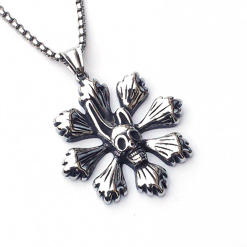 Colier Bărbați Pandantiv Liliac Retro Oțel Inoxidabil - Bijuterii de Modă Trendy, Versatile