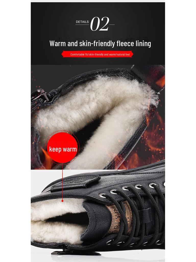 2024 Herbst/Winter Herren Big Head Baumwolle Schneestiefel mit Samtfutter - Warme Martin Arbeitsstiefel