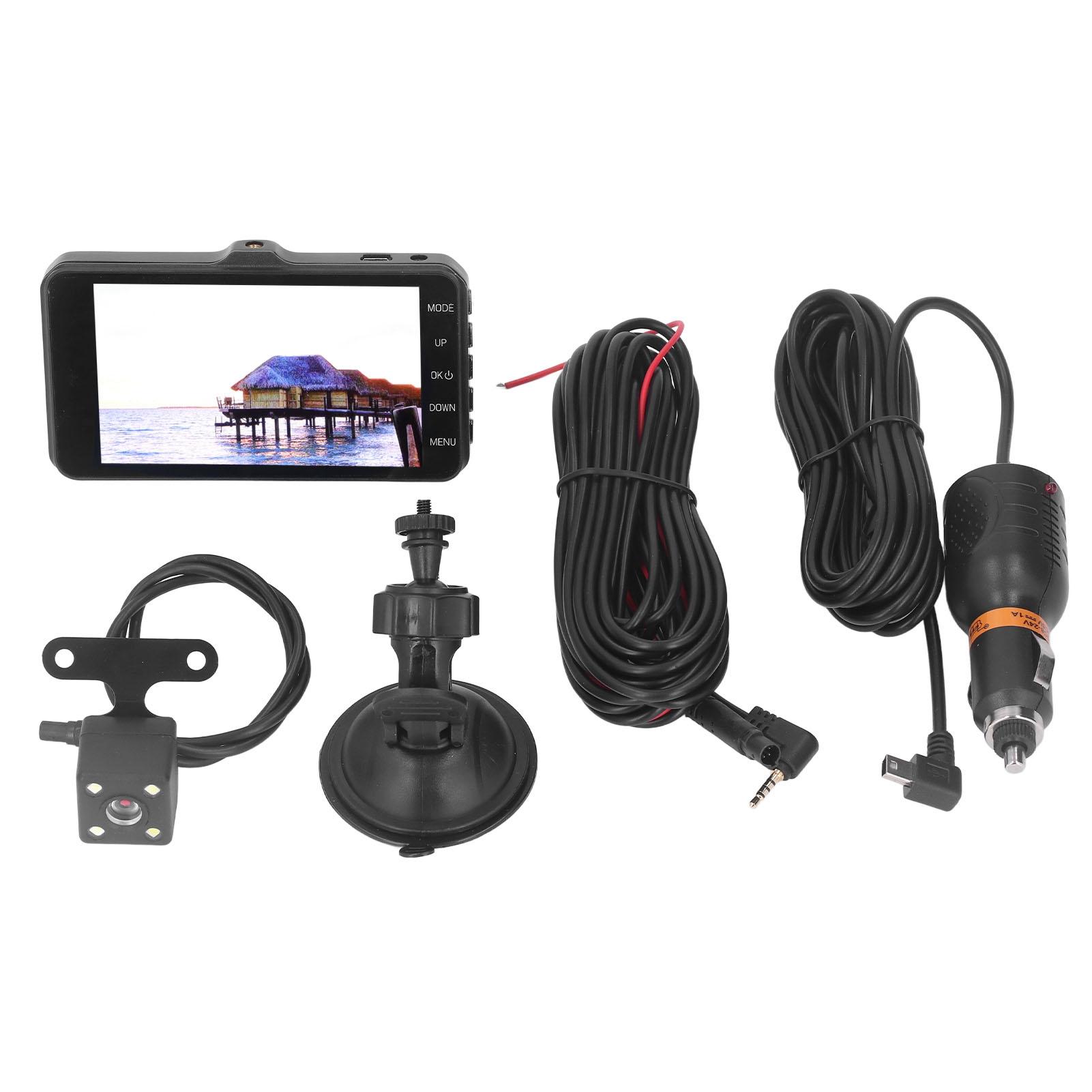 

4-дюймовый сенсорный экран автомобильный видеорегистратор 1080P HD ночное видение двойной объектив видеорегистратор 170 градусов широкоугольный автомобиль