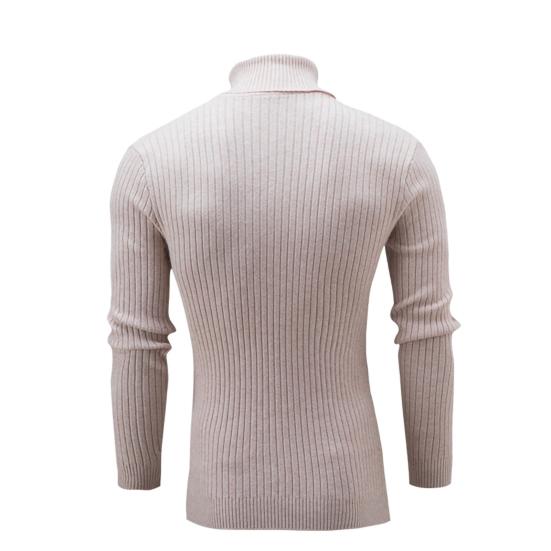Sweater Solid Color Comfortable Acrylic Elastic Men Knitted Sweater for Daily Life