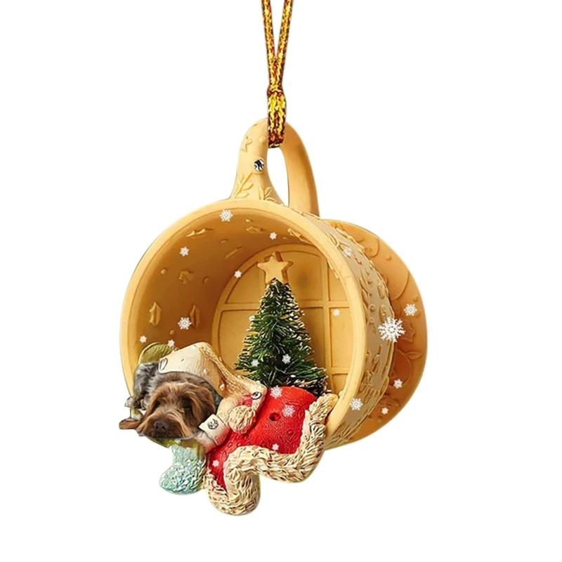 Lovely Christmas Dogs Animal Drop Ornaments Gifts Christmas Tree DIY Pendant HangingSign Decoration Home Car Accessories