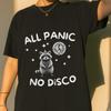All Panic No Disco T-shirt Unisex, 2000s Emo Funny Raccoon Shirt, Sarcastic Saying, Chaotic 90s Shirt, Silly Meme Unisex Shirt, Animal Lover