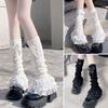 Lolita Style Knitted Leg Warmer Bow Tiered Boot Socks Legging Stockings  Women's Accessories