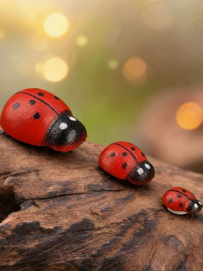 100/20PCS pieces of resin ladybug figurines, garden and courtyard micro landscape succulent pot decoration handicrafts