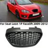 Honeycomb Front Bumper Grill For Seat Leon II 1P Facelift 2009-2012 / Altea Facelift 2009-2015 Matte Black Radiator Grill Grille