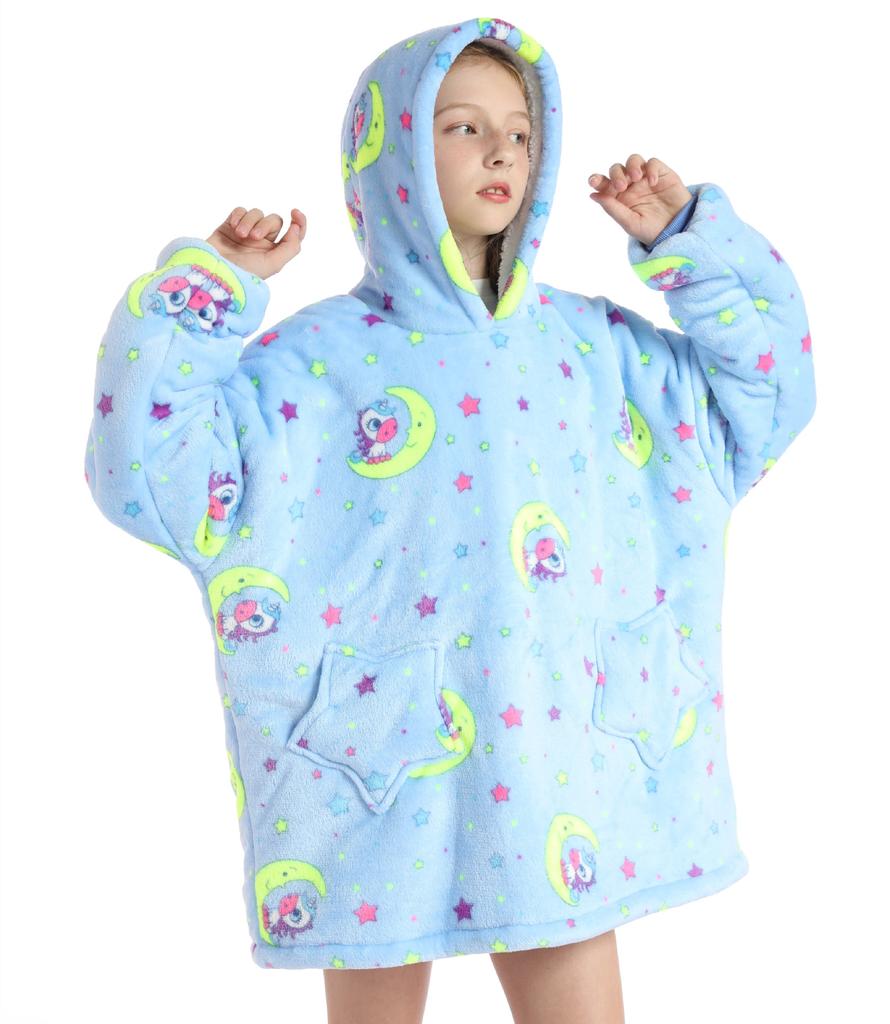 Autumn and Winter Sports and Leisure Warm TV Blanket Senior Children's Plush Comfortable Soft Bathrobe Warm Fluffy Robe