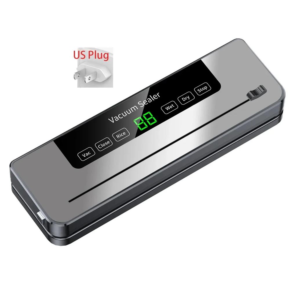 Built-in Cutter Electric Vacuum Sealer Food Storage Seal Touch Button Dry/Wet Kitchen Food Sealing Vacuum Packaging Machine