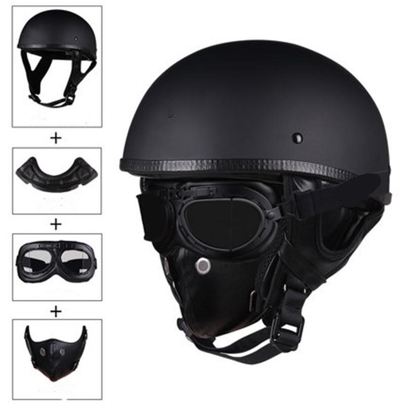 DOT Certification Retro Motorcycle Helmet Moto Helmet Scooter Vintage Half Face Biker Motorbike Crash Moto Helmet Casco Moto CE