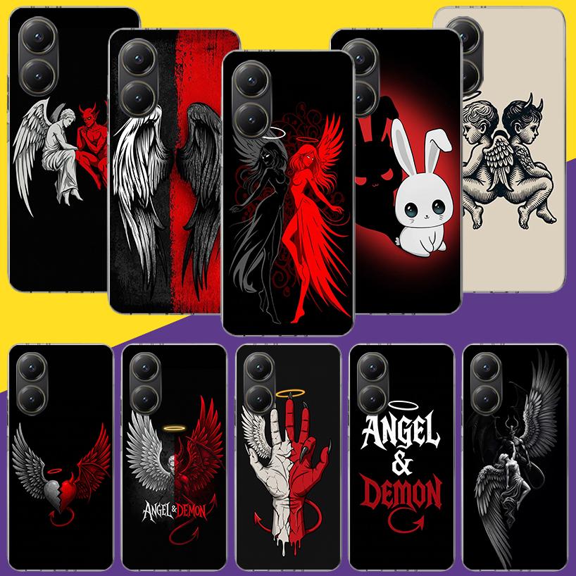 Angel Wings Devil Bad Phone Case For Xiaomi Poco X7 X6 X5 Pro F7 Ultra Redmi 15C 15 13 13C 12 12C 10 10A 10C 9 9A 9C 9T Cover Po