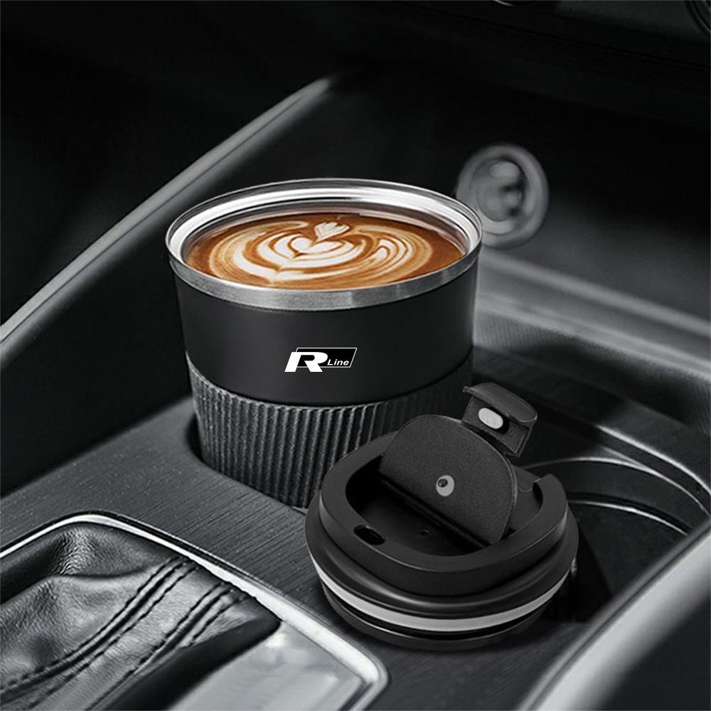 500ml Car Leak Proof Travel Thermo Cup Double Stainless Steel Tea Water Coffee Mug for Volkswagens RLINE CC Golf 4 5 Passat Polo
