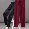 Pantaloni Chic Autunno Inverno Vintage in Velluto a Coste Nuovi Casual a Vita Alta Caldi Lunghi Retro alla Caviglia Streetwear Moda
