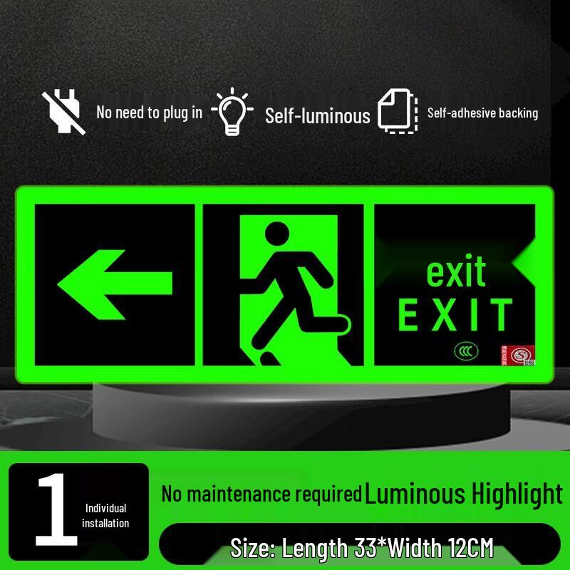 WEZHO Self-Luminous Fire Exit Sign