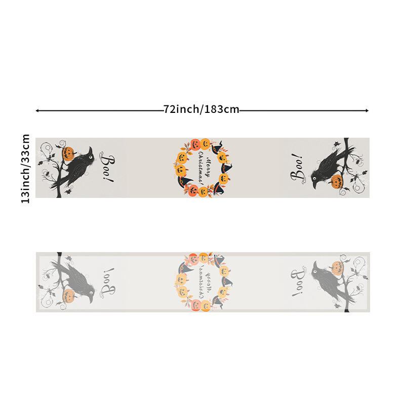 New Halloween Linen Tablecloth Holiday Table Decorations Tablecloth, Placemat, Coffee Table Cover