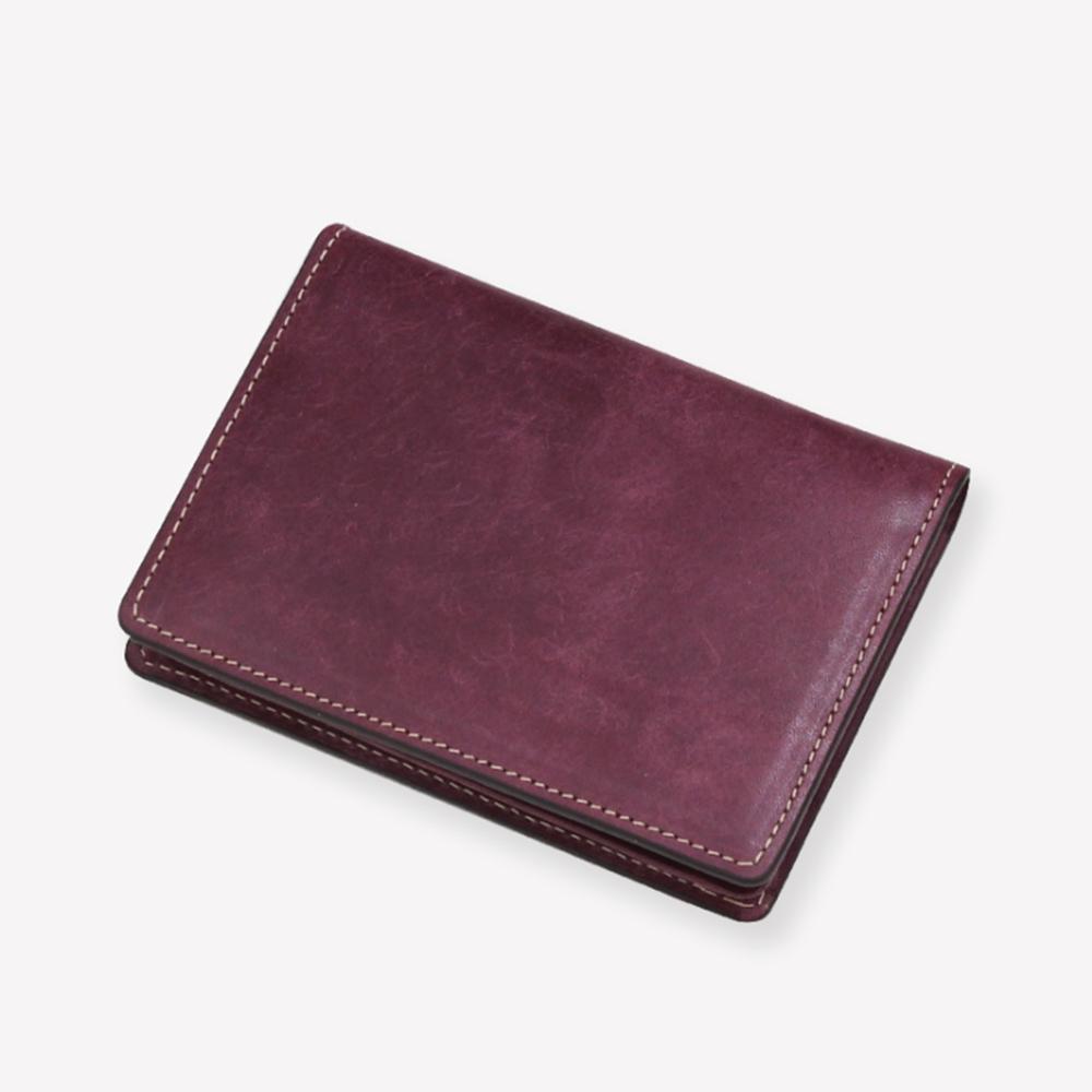 Matt Classic Pueblo Cowhide Engraved Card Holder Purple