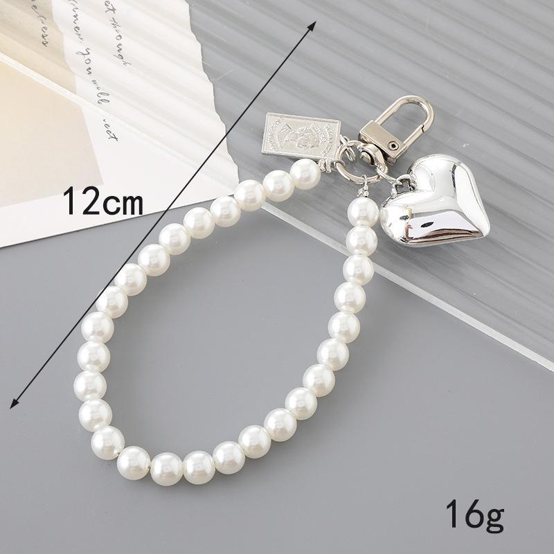 New Pearl Bow Beaded Pendant Phone Case Charm Wrist Strap Lanyard