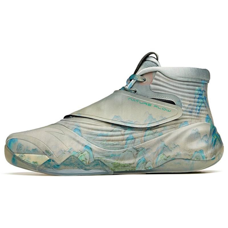 Anta KT6 Норманский Цзяншань Амортизирующие Противоскользящие и Износостойкие Высокие Баскетбольные Кроссовки Серо-Синие Сникеры 112111101-15 42