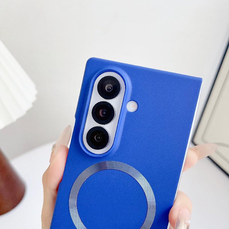 Samsung Z Fold7 Case: Iridescent Magnetic Ring, Drop-Proof, with Screen Protector