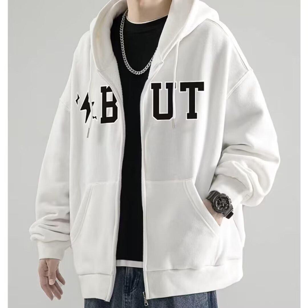 

Мужская толстовка с капюшоном в американском стиле — свободный крой, бархат, модный бренд, осень/зима 2024. L