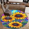 1pc Colorful Sunflower Round Carpet Anime Design Chair Mat, Non Slip Rug for Office & Home Decor