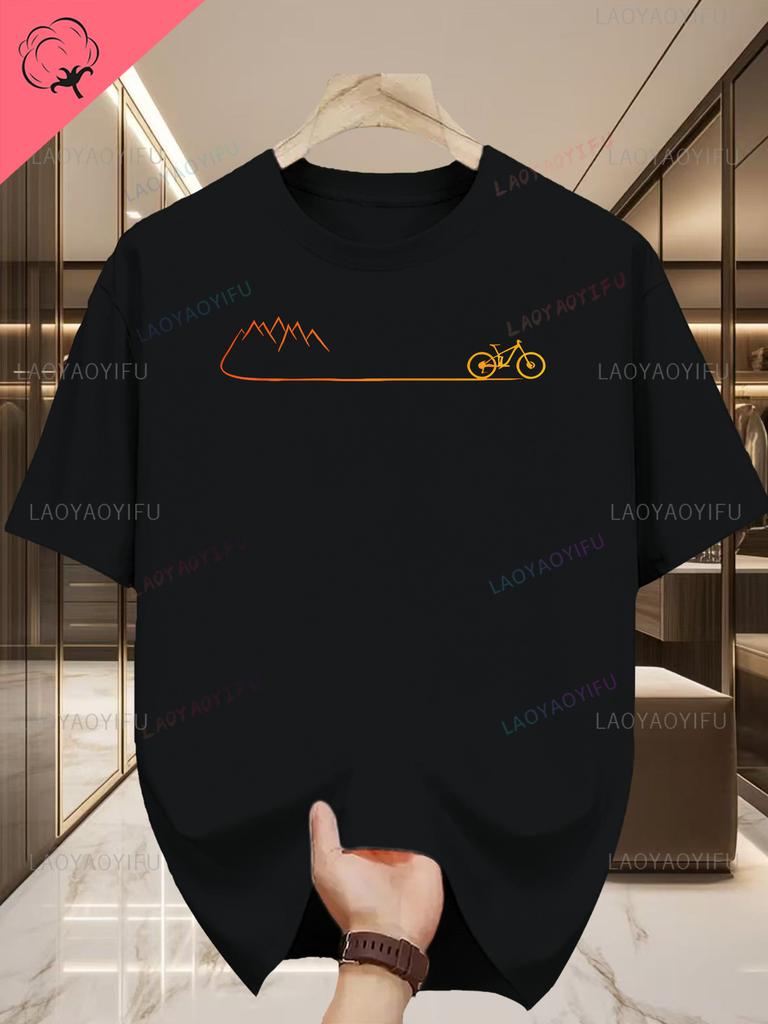 Mens Breathable Outdoor Cycling TShirt Moisture Wicking QuickDry Athletic Top with Mountain Streetwear Graphic Print Tshirt