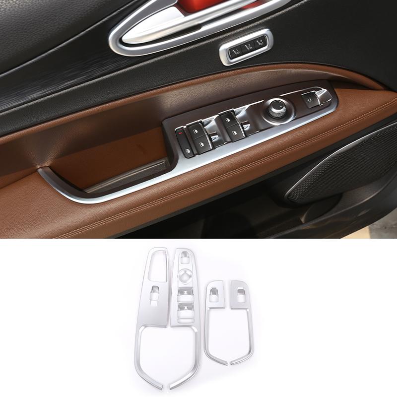 

ABS углеродное волокно автомобильное оконное стекло подъемные кнопки переключателя рамка декоративная накладка для Alfa Romeo Stelvio 2017- серебряный