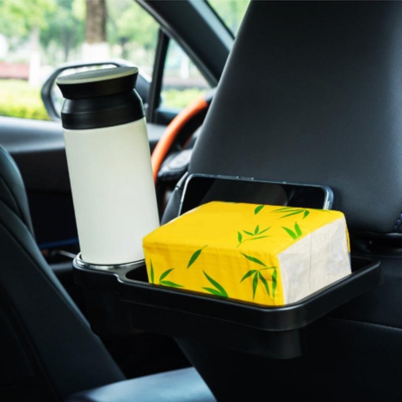 Multifunctional Headrest Table Drink Holder Car Dinner Plate Car Seats Tray Cup Holder Phone Stand Interior Accessory
