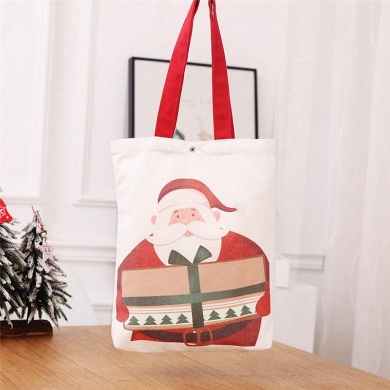 AEE4-Tote Bag For Christmas Gift Bags For Women & Men Handle Reusable Handbag Grocery Bags For Party & Supplies